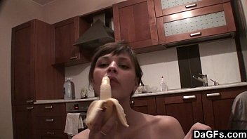 brunette 05:00 young russian teen teasing in the kitchen teen